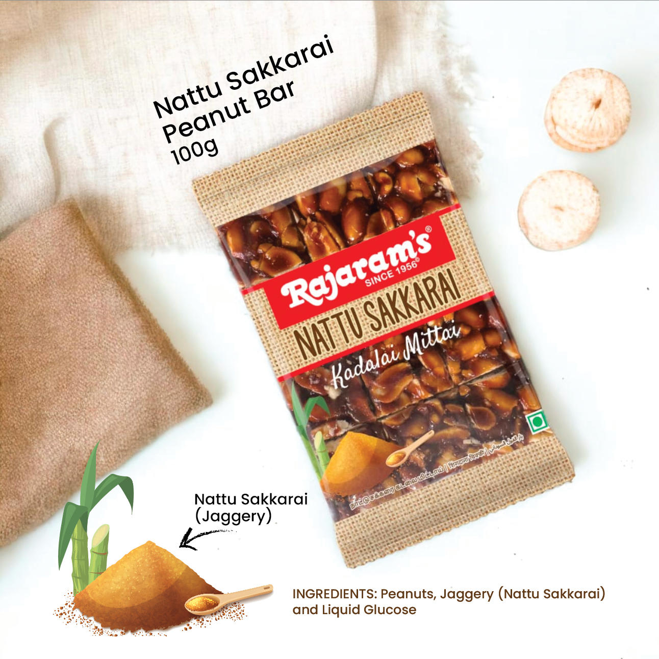 Nattu Sakkarai Kadalai Mittai 100g