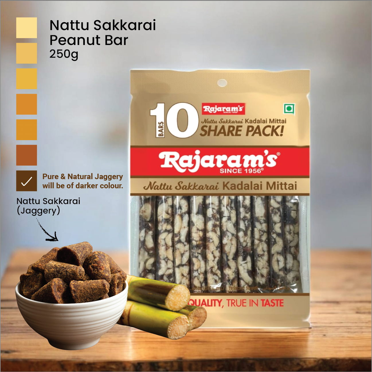 Share Pack! Nattu Sakkarai Kadalai Mittai 250g (25g x 10bars)